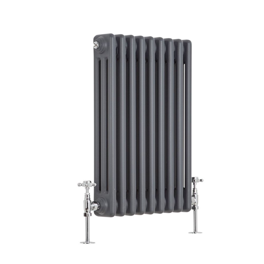 Milano Windsor - Traditional 3 Column Radiator - Cast Iron Style - Anthracite 600mm x 405mm