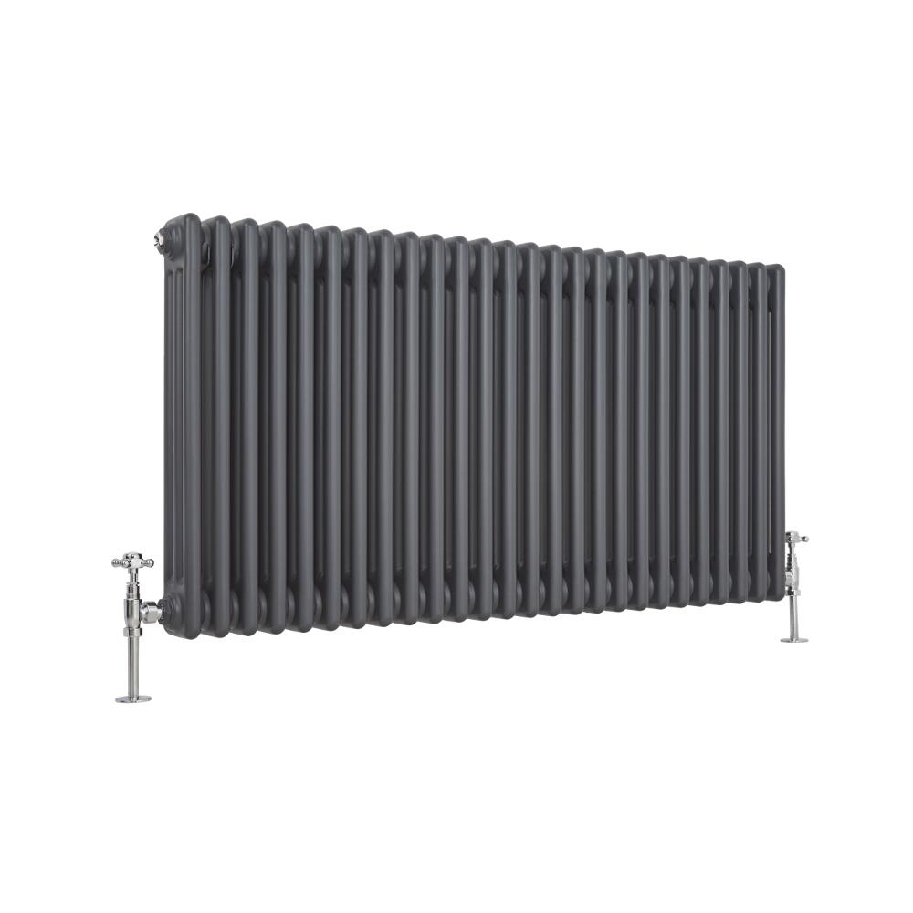 Milano Windsor - Traditional 3 Column Radiator - Cast Iron Style - Anthracite 600mm x 1193mm