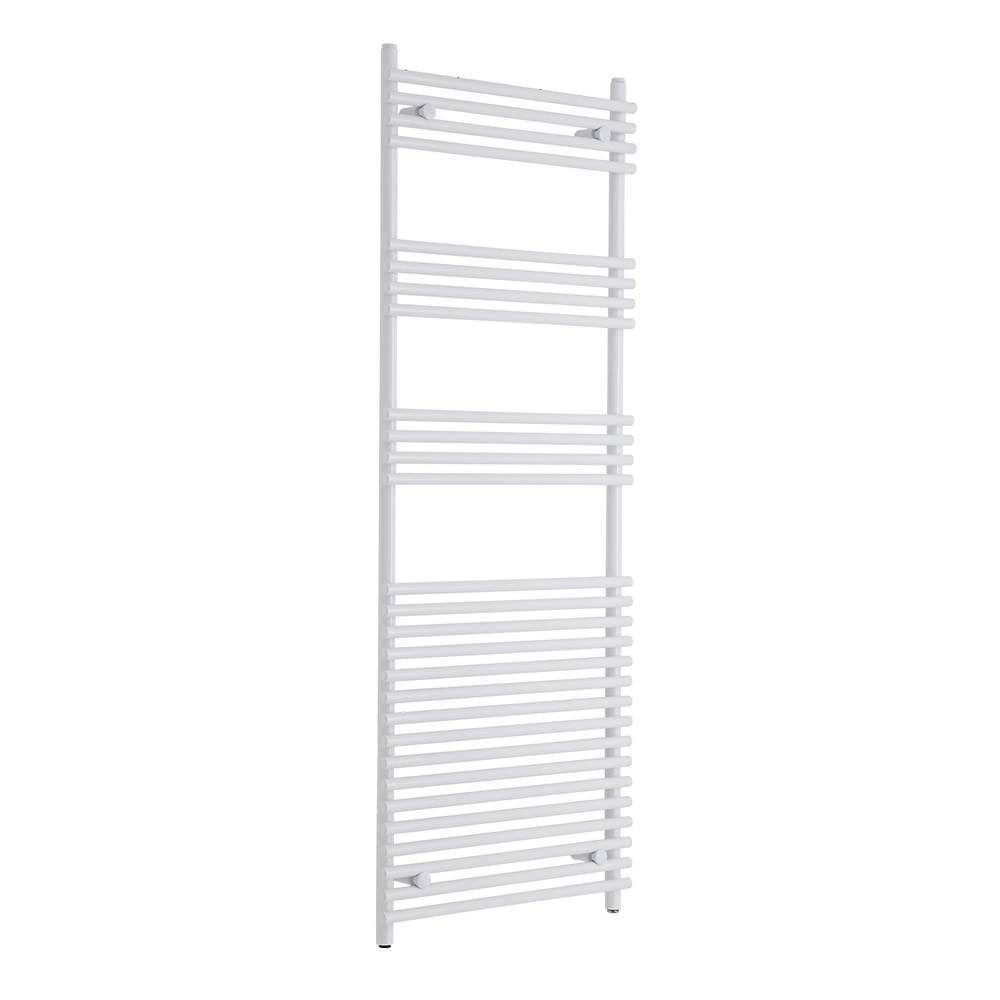 Kudox Harrogate - White Flat Bar on Bar Heated Towel Rail - 1650mm x 600mm