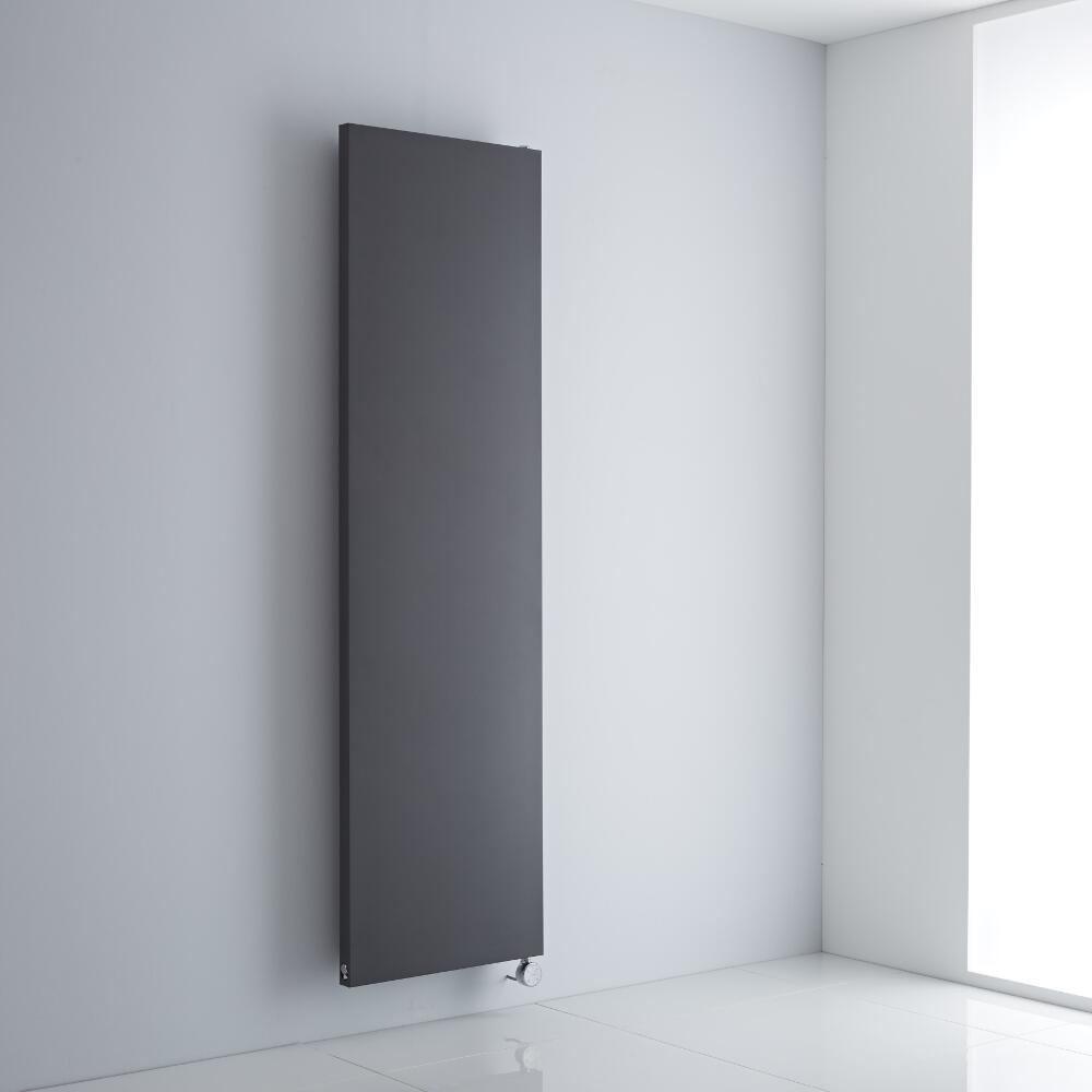 Milano Riso Electric - Anthracite Flat Panel Vertical Designer Radiator 1800mm x 500mm