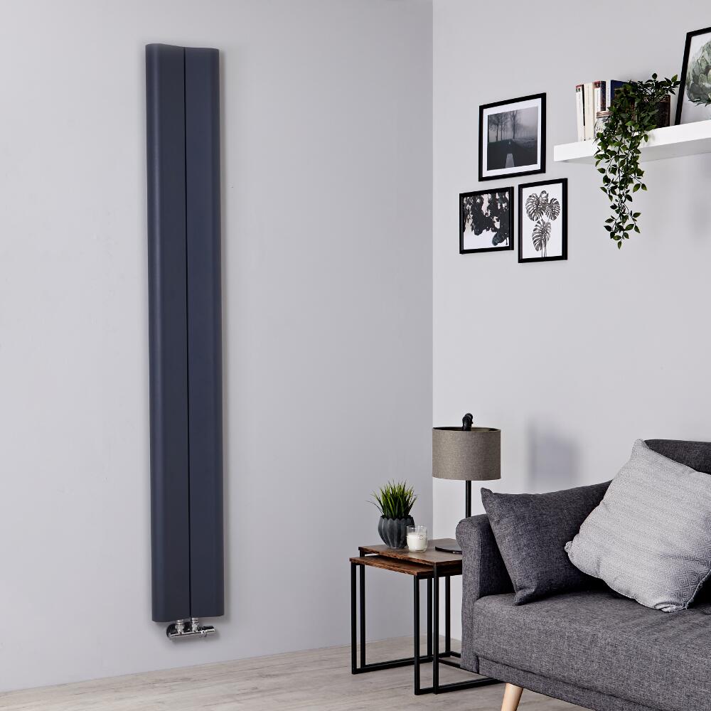 Milano Solis - Anthracite Vertical Aluminium Designer Radiator 1800mm x 245mm