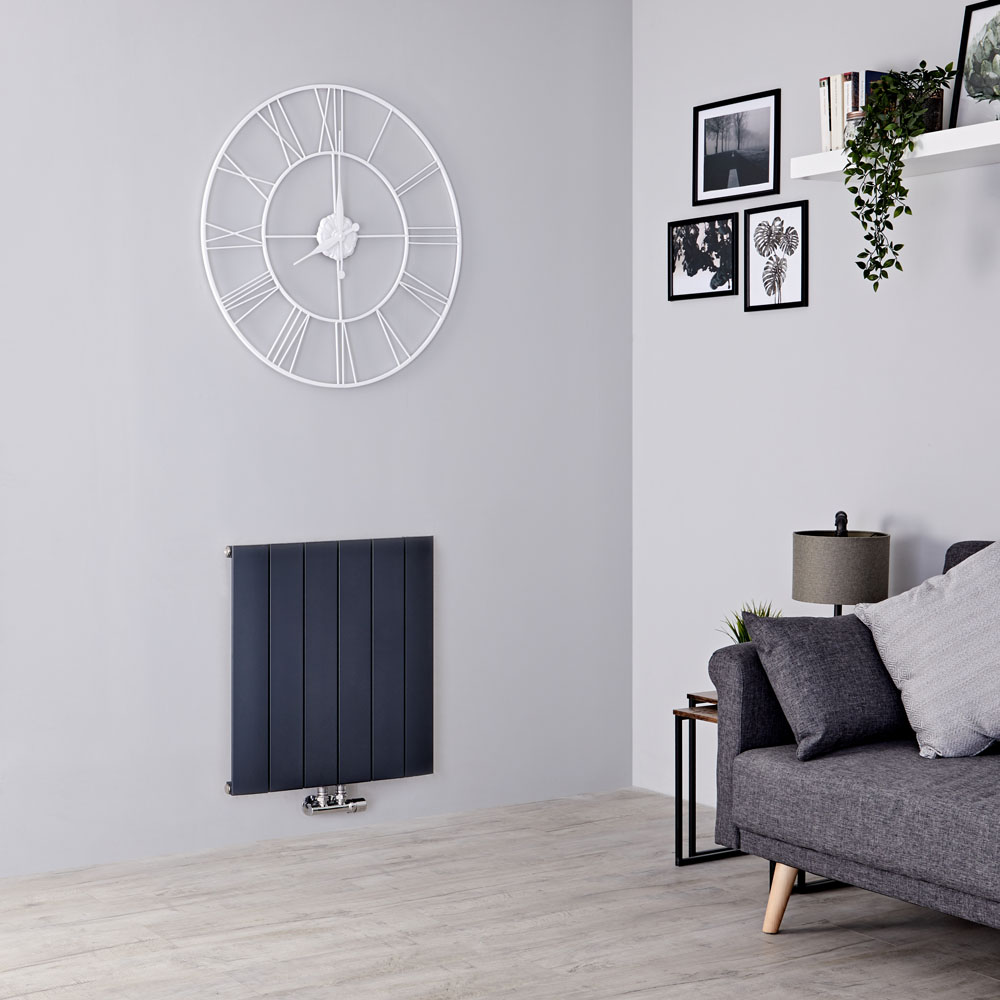 Milano Skye - Aluminium Anthracite Horizontal Designer Radiator 600mm x 565mm