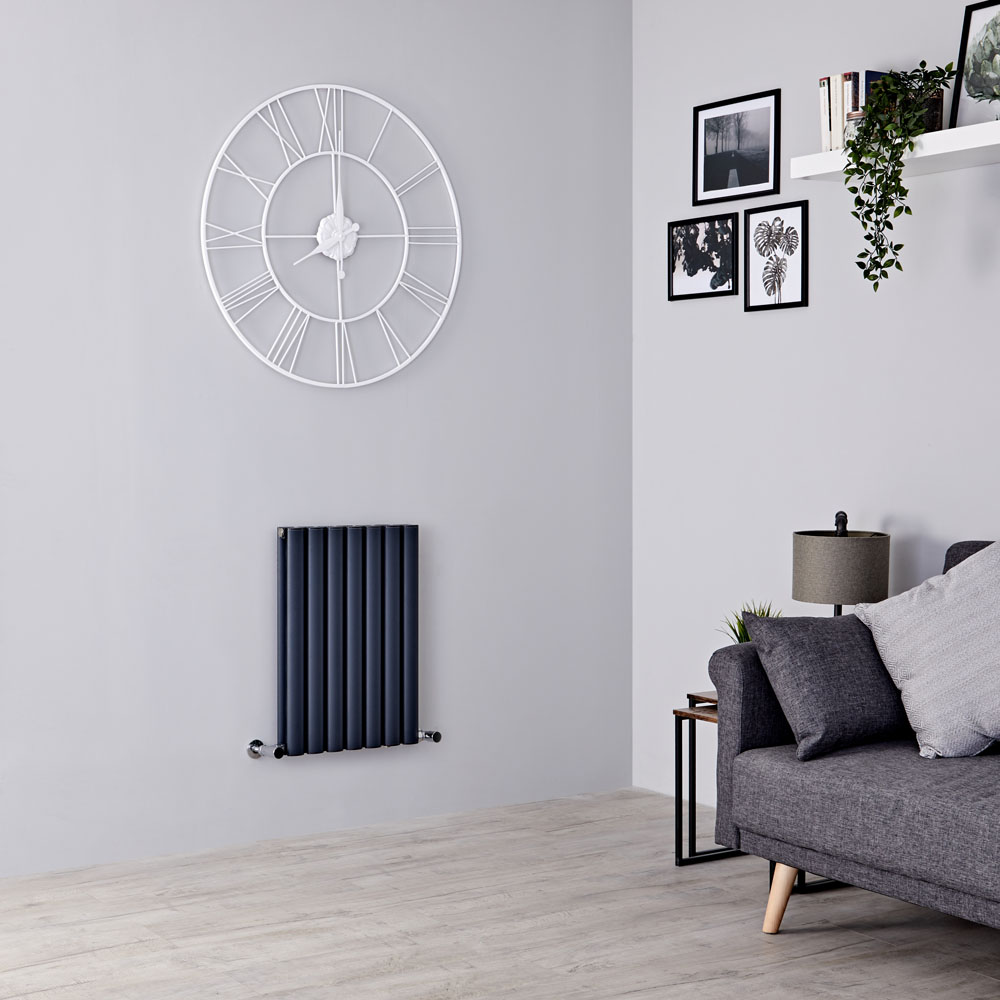 Milano Aruba Ayre - Aluminium Anthracite Horizontal Designer Radiator 600mm x 410mm (Double Panel)