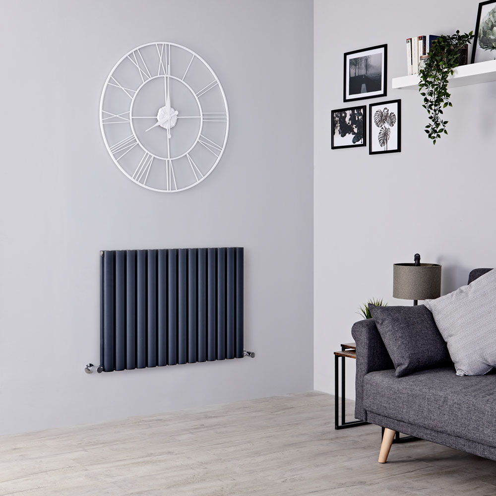 Milano Aruba Ayre - Aluminium Anthracite Horizontal Designer Radiator 600mm x 830mm (Double Panel)