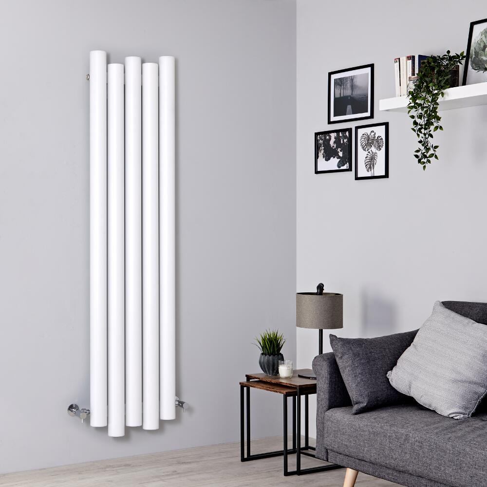 Milano Motus - White Vertical Aluminium Designer Radiator 1600mm x 390mm