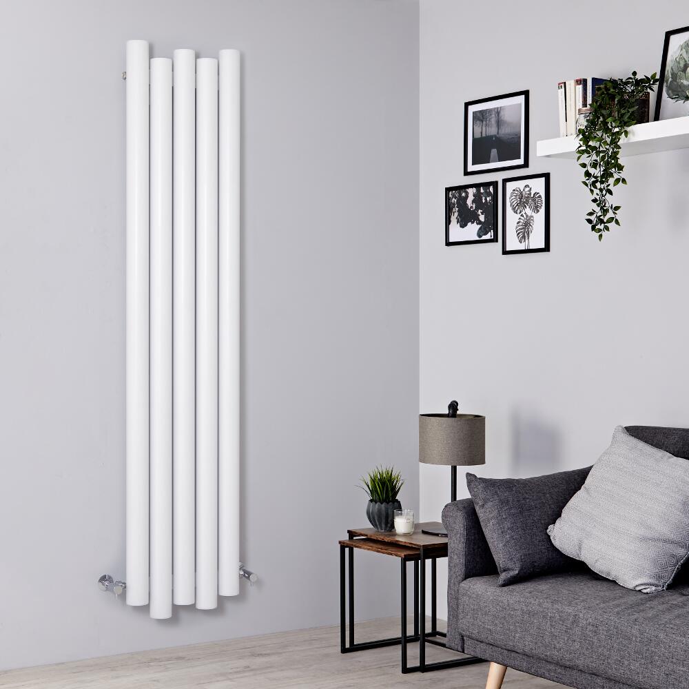 Milano Motus - White Vertical Aluminium Designer Radiator 1800mm x 390mm