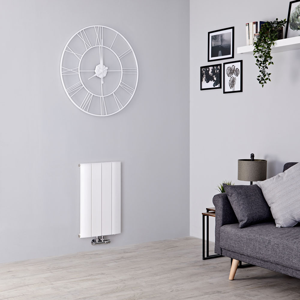 Milano Skye - Aluminium White Horizontal Designer Radiator 600mm x 375mm