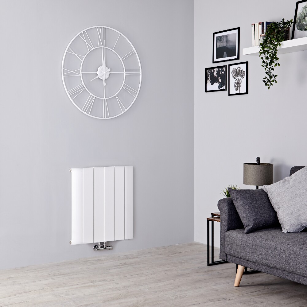 Milano Skye - Aluminium White Horizontal Designer Radiator 600mm x 565mm