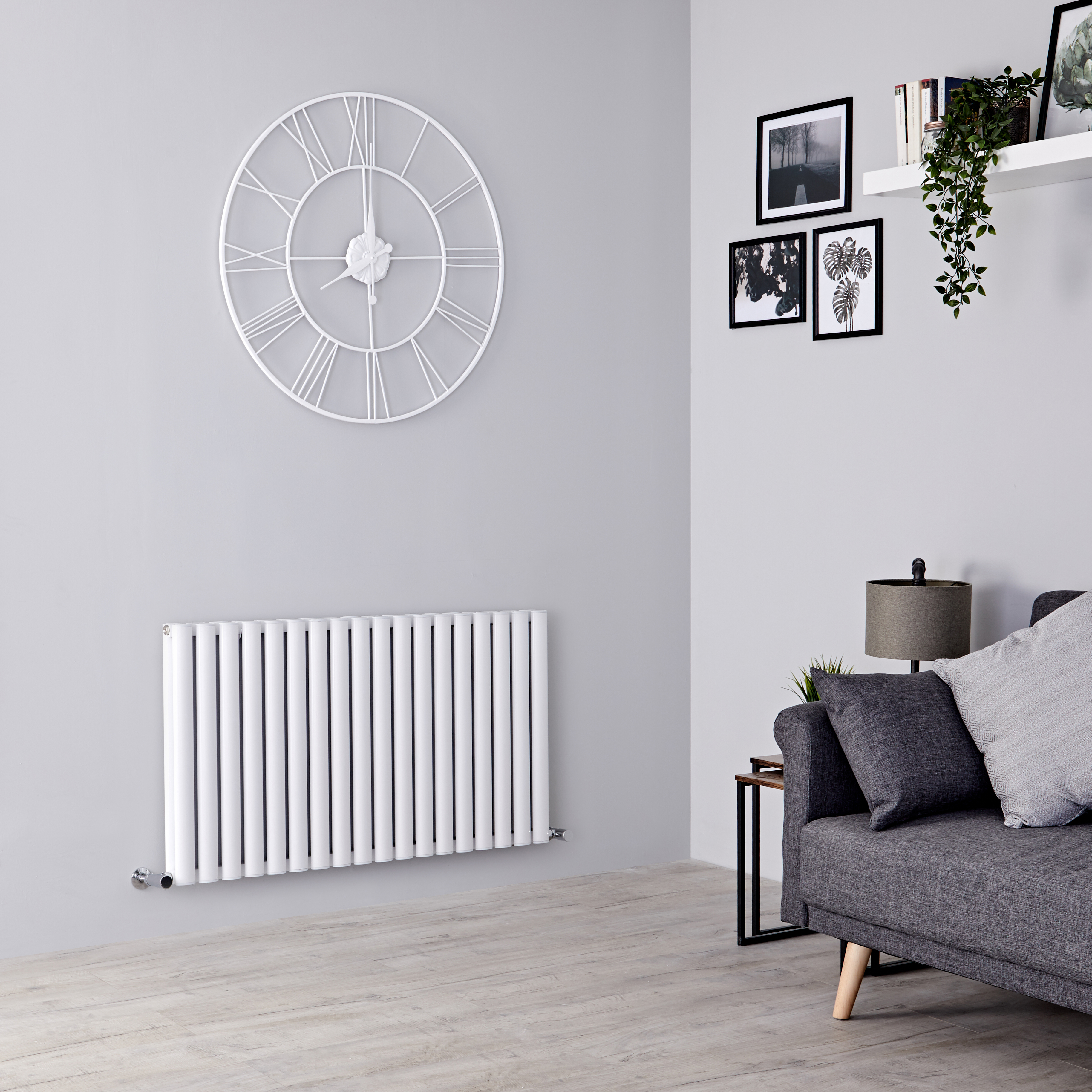 Milano Aruba Ayre - Aluminium White Horizontal Designer Radiator 600mm x 1070mm (Double Panel)
