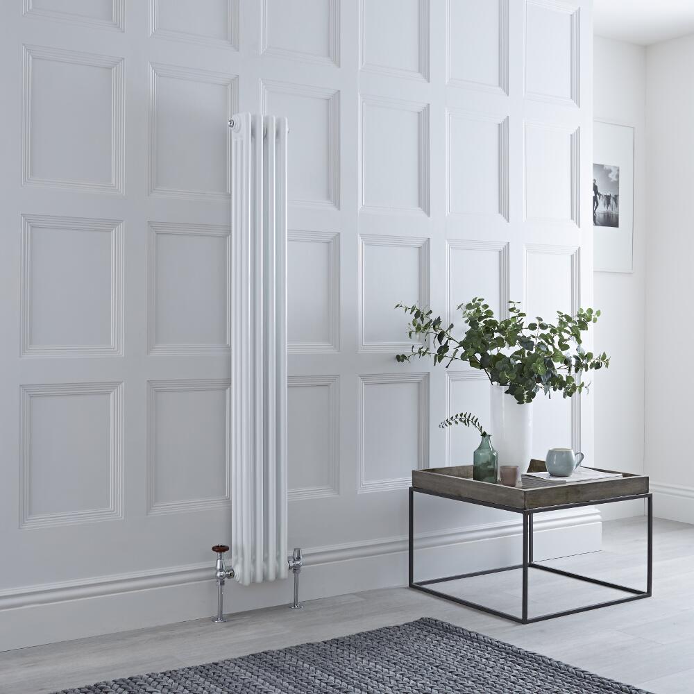 Milano Windsor - Vertical Triple Column White Traditional Cast Iron Style Radiator - 1500mm x 200mm