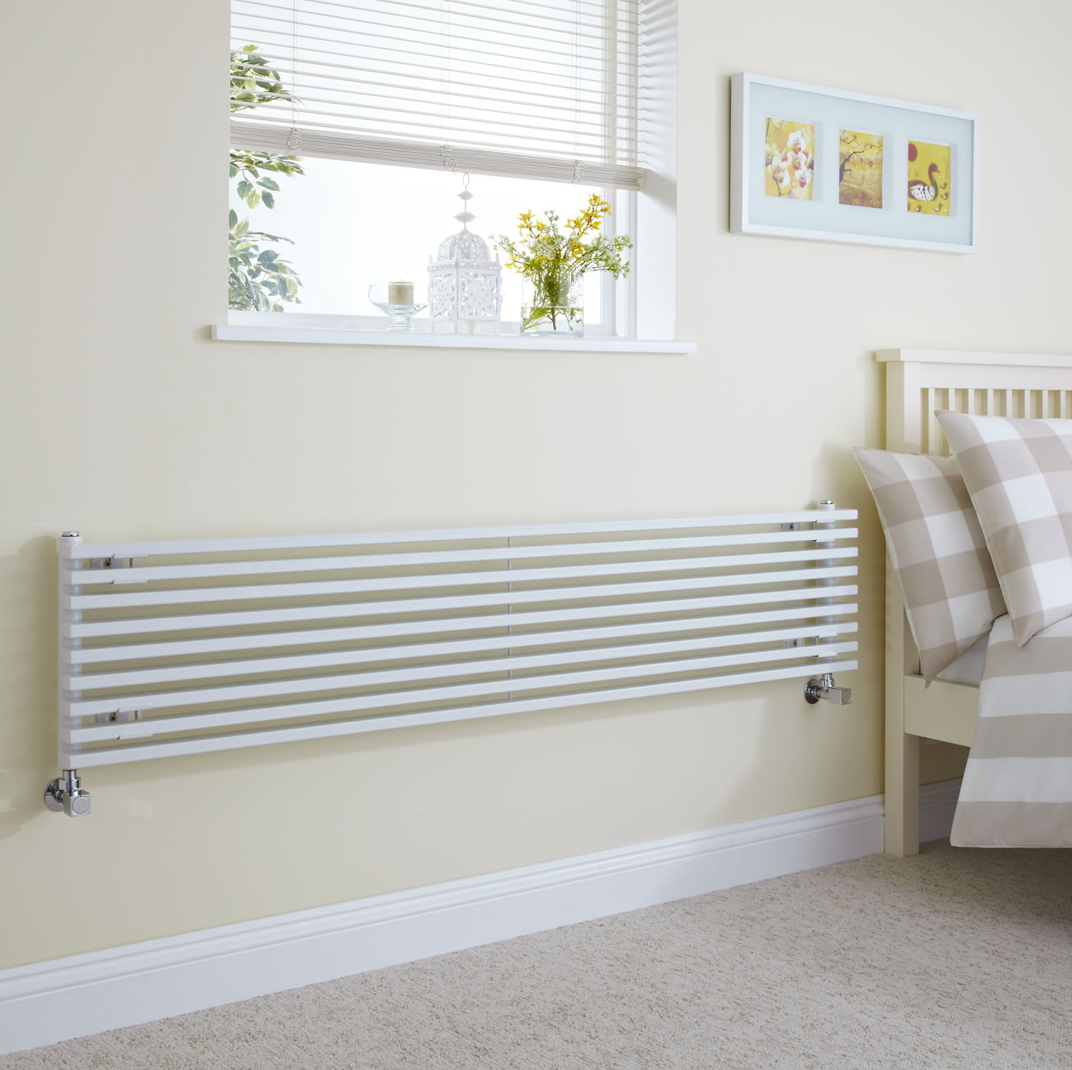 Milano Cayos - White Modern Horizontal Designer Radiator 342mm x 1600mm