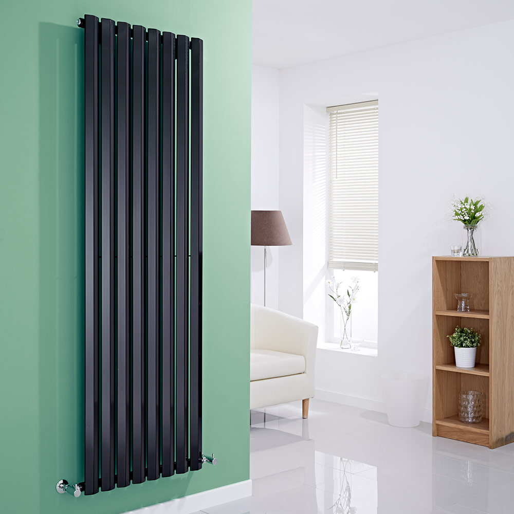 Milano Viti - Black Vertical Diamond Panel Designer Radiator 1780mm x 560mm