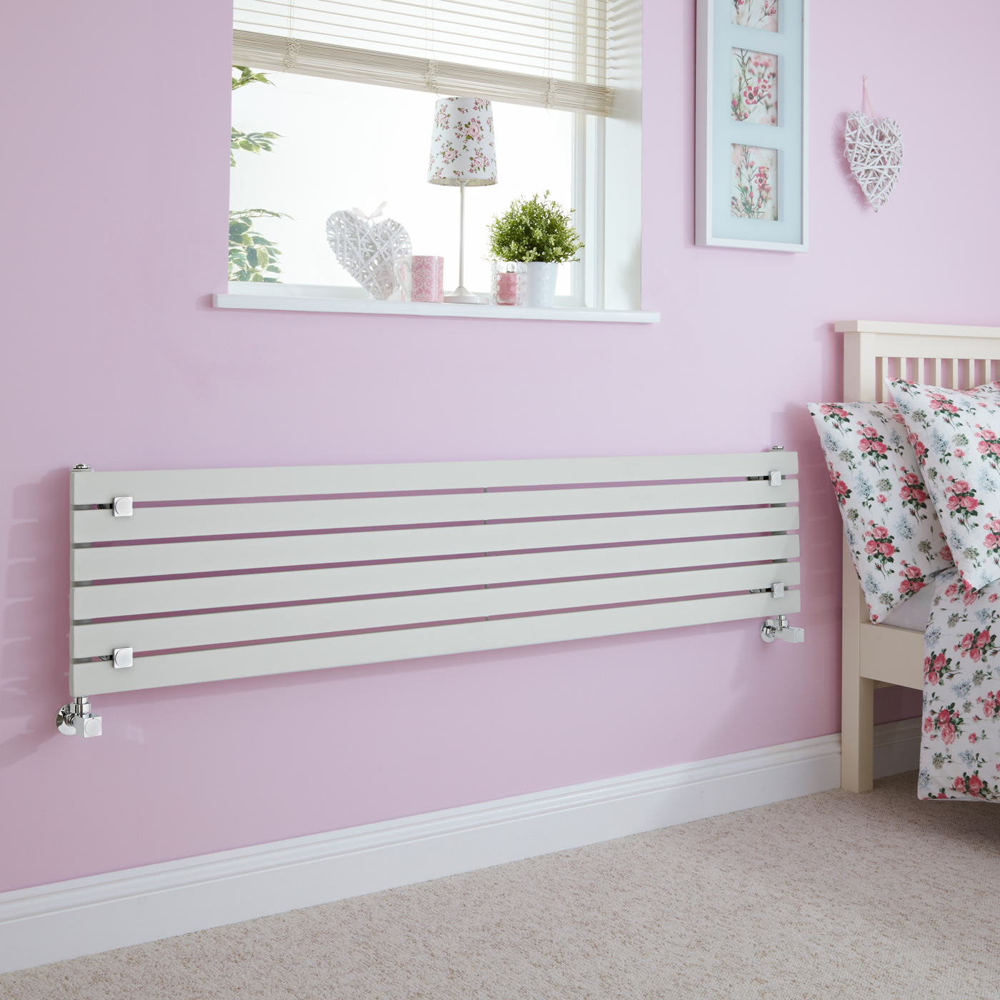 Milano Capri - Silver Horizontal Flat Panel Designer Radiator 354mm x 1600mm