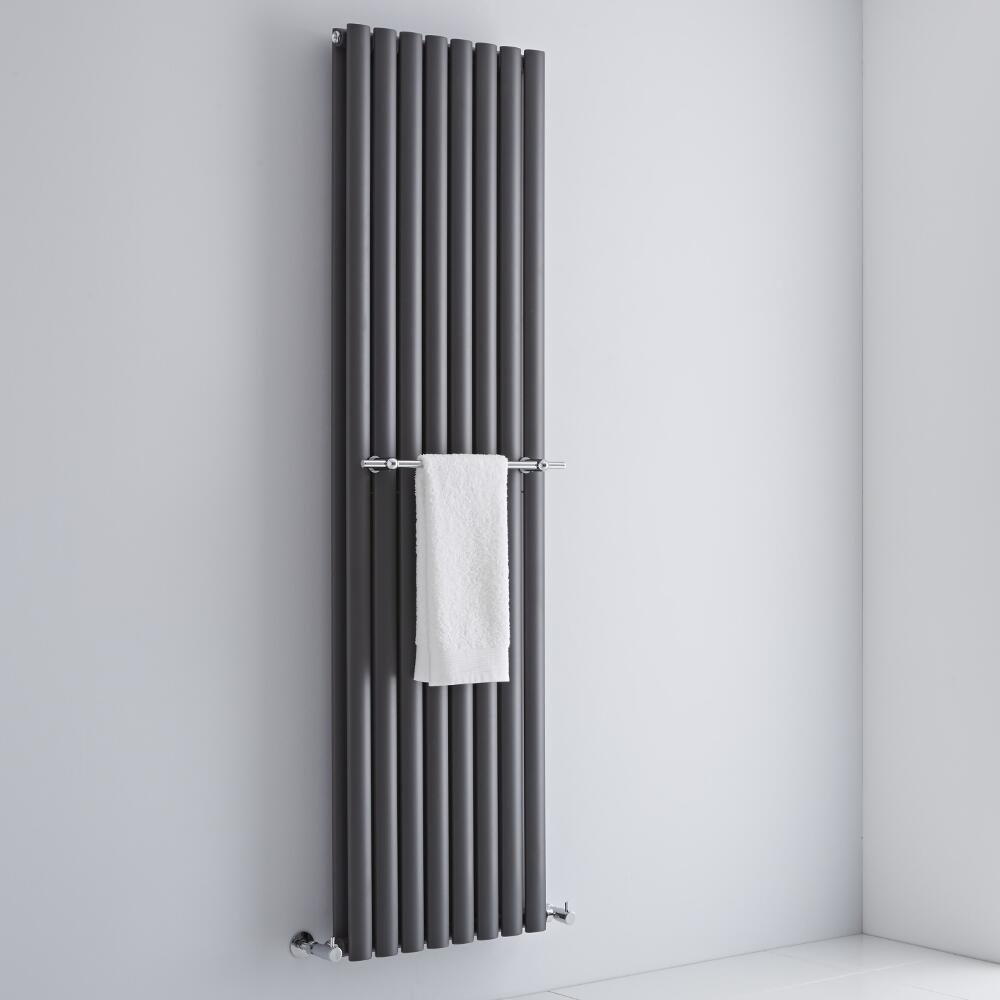 Milano - Chrome Towel Rail for Aruba and Alpha Vertical Designer Radiator 470mm