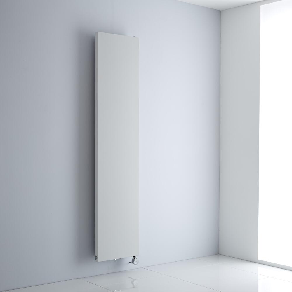 Milano Riso Electric - White Flat Panel Vertical Designer Radiator 1820mm x 400mm