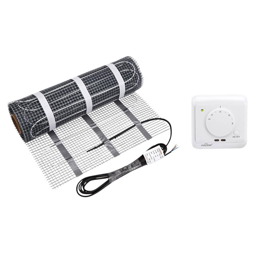 Cosy Toes - Electric Underfloor Heating Mat & Manual Thermostat - Various Mat Sizes