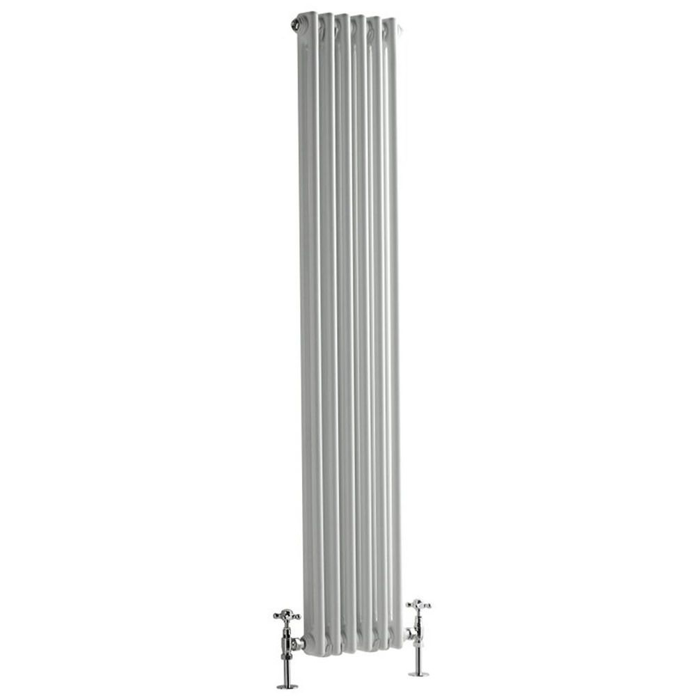 Mount Bank Paard Relatief Milano Windsor - Vertical Double Column White Traditional Cast Iron Style  Radiator - 1500mm x 290mm