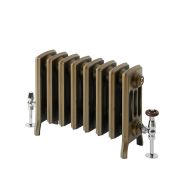 Milano Isabel - Cast Iron Radiator - 4 Column - 357mm Tall - Natural Brass