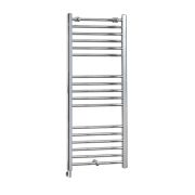 Milano Kent - Electric Curved Chrome Heated Towel Rail - Choice of Size and Element