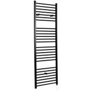 Milano Kent - Electric Straight Black Heated Towel Rail - Choice of Size and Element