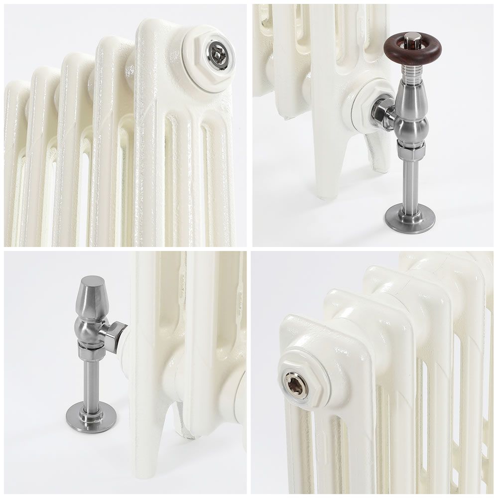 Milano Mercury - Cast Iron Radiator - 860mm Tall - Porcelain White ...