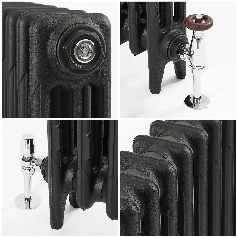 Milano Mercury - Cast Iron Radiator - 660mm Tall - Slate Black ...