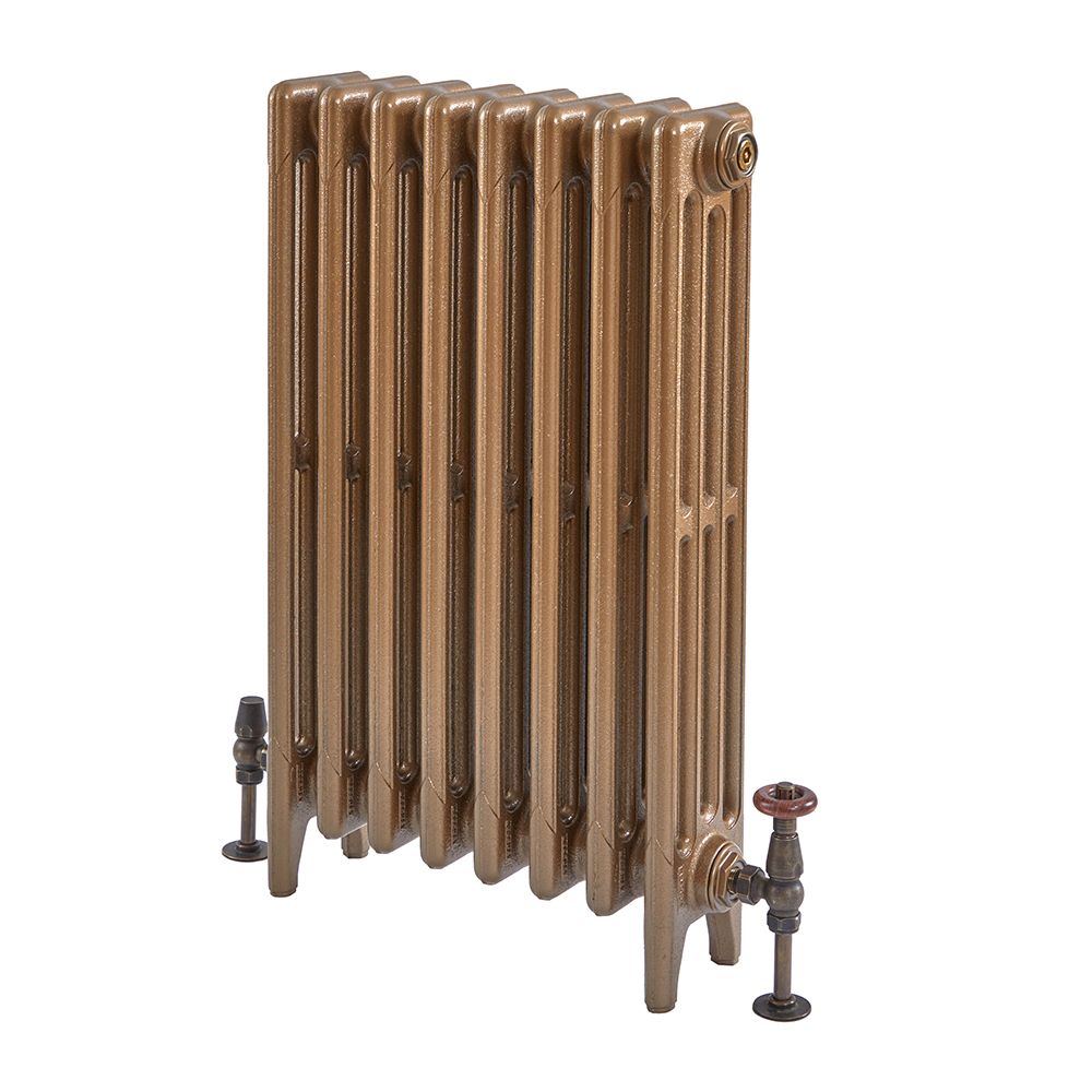Milano Mercury - 4 Column Cast Iron Radiator - 760mm Tall - Burnt Gold ...
