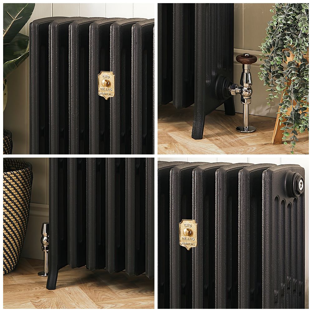 Milano Isabel - Cast Iron Radiator - 660mm Tall - Slate Black ...