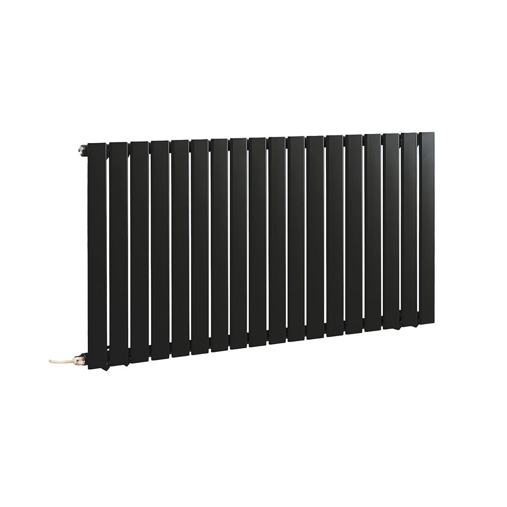 Ecoso Radiator Milano x ECOSO Alpha - Electric Black Horizontal Designer Radiator ...