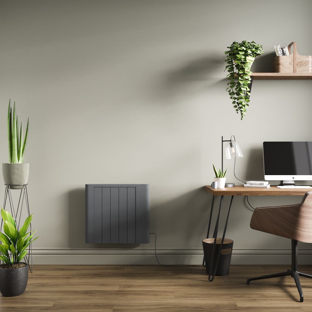 Milano Torr - Anthracite Dry Heat 900W Plug-In Smart Electric Heater -  533mm x 595mm