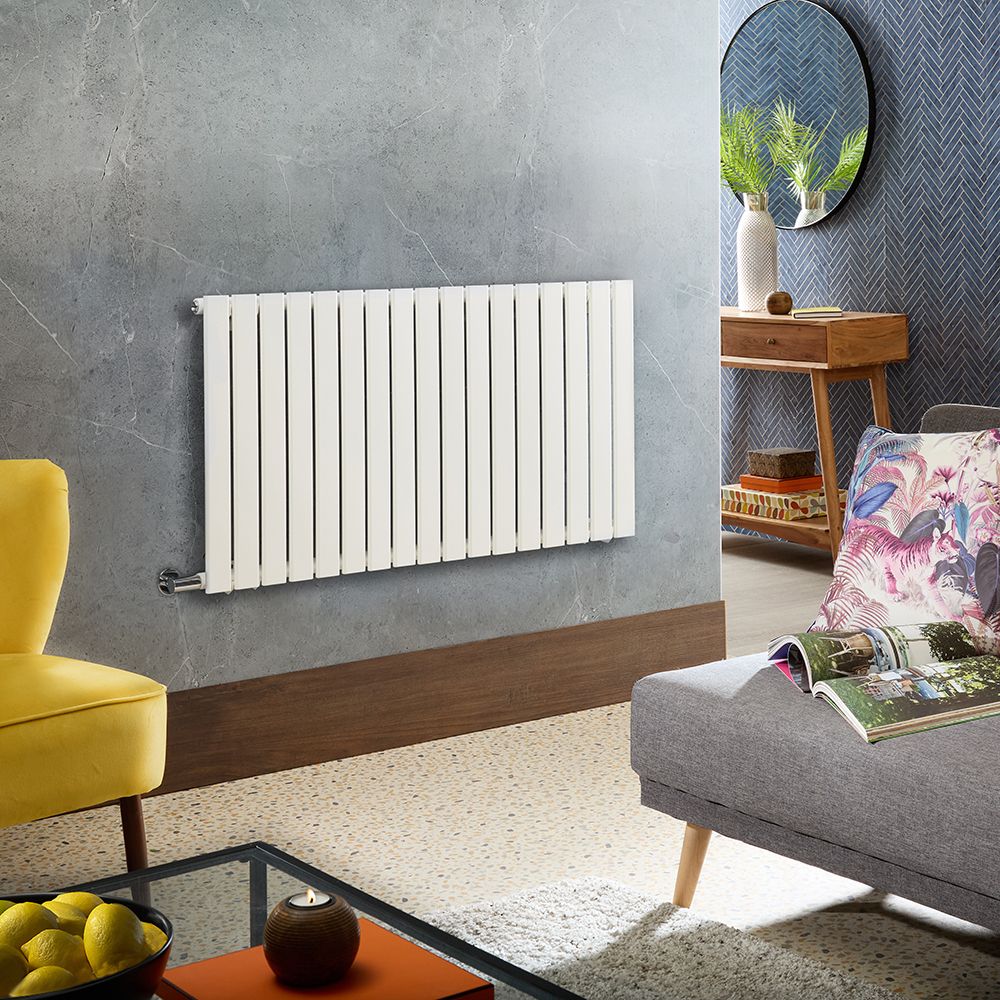 Milano x ECOSO Alpha Electric White Horizontal Designer Radiator