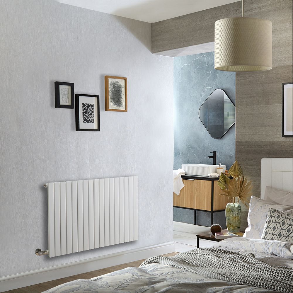 Milano x ECOSO Capri Electric White Horizontal Designer Radiator