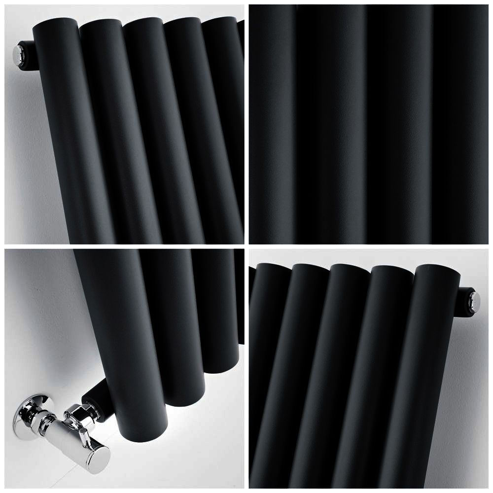 Milano Java - Black Vertical Round Tube Designer Radiator 1780mm x ...