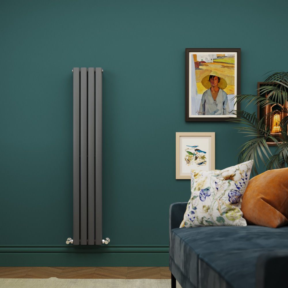 Milano Aruba Anthracite Space-Saving Vertical Designer Radiator