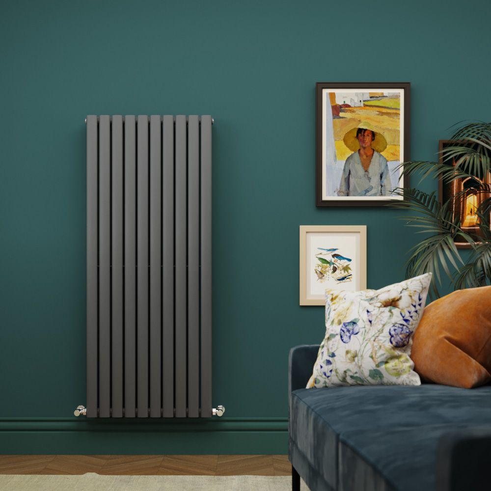 Milano Aruba Anthracite Space-Saving Vertical Designer Radiator