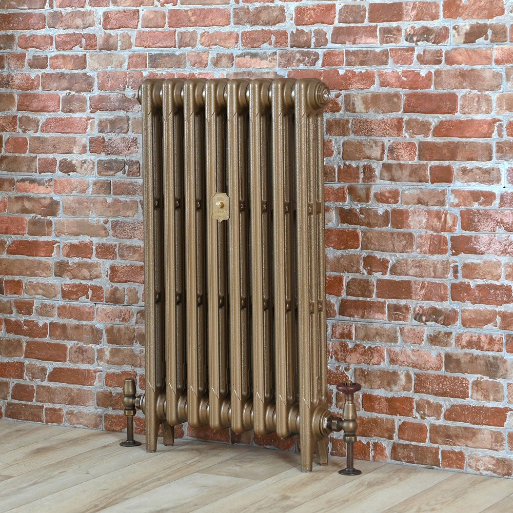 Milano Mercury - Cast Iron Radiator - 660mm Tall - Burnt Gold ...