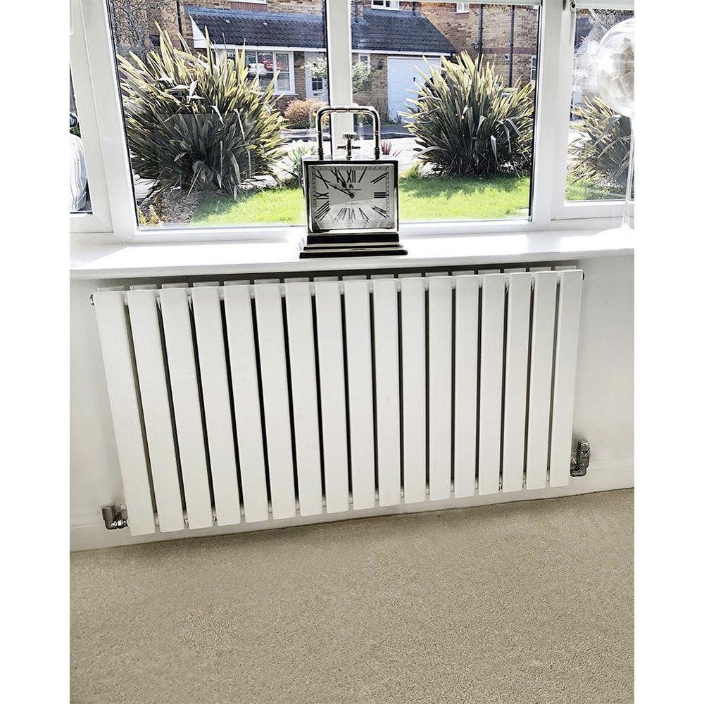 Milano Alpha - White Horizontal Flat Panel Designer Radiator
