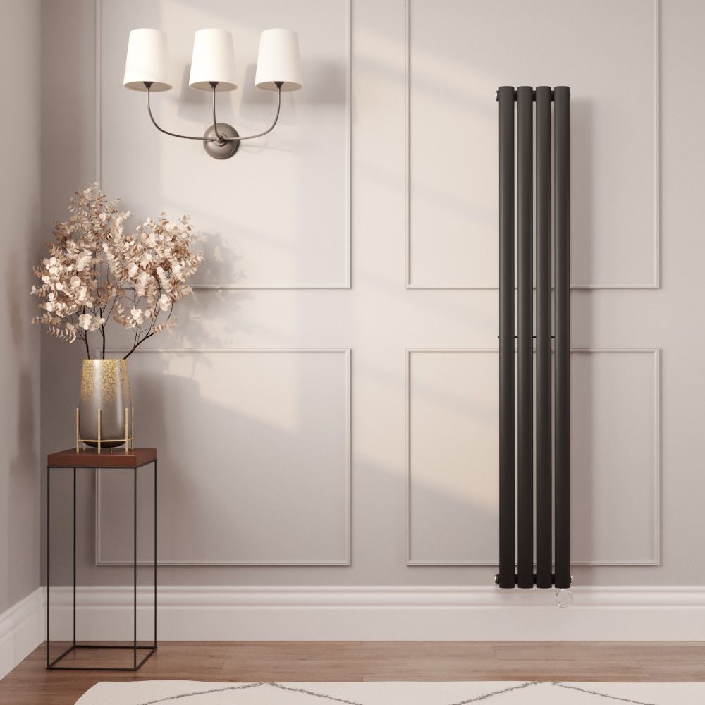 Milano x ECOSO Aruba Electric Black Vertical Designer Radiator