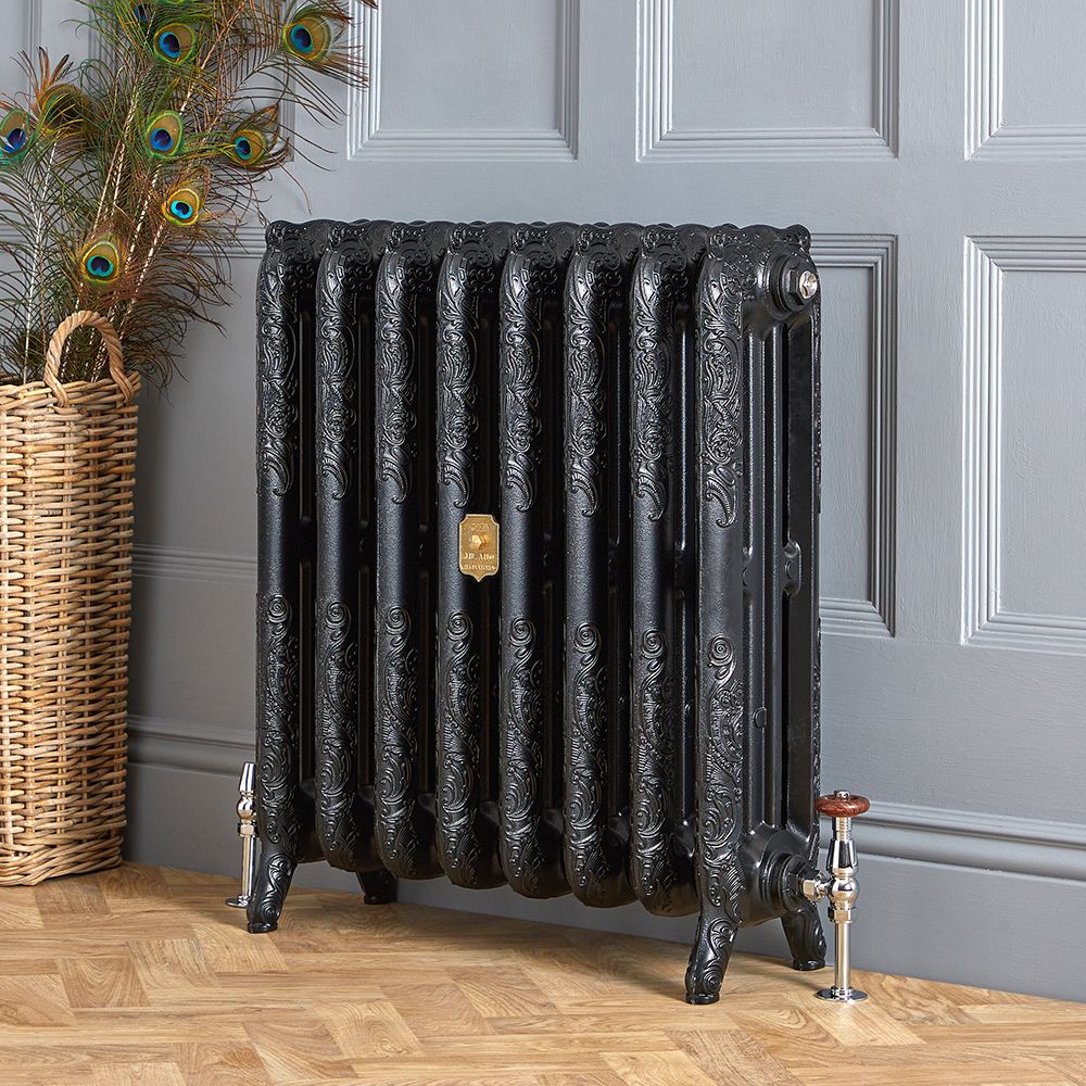 Milano Beatrix Ornate Cast Iron Radiator 768mm Tall Black