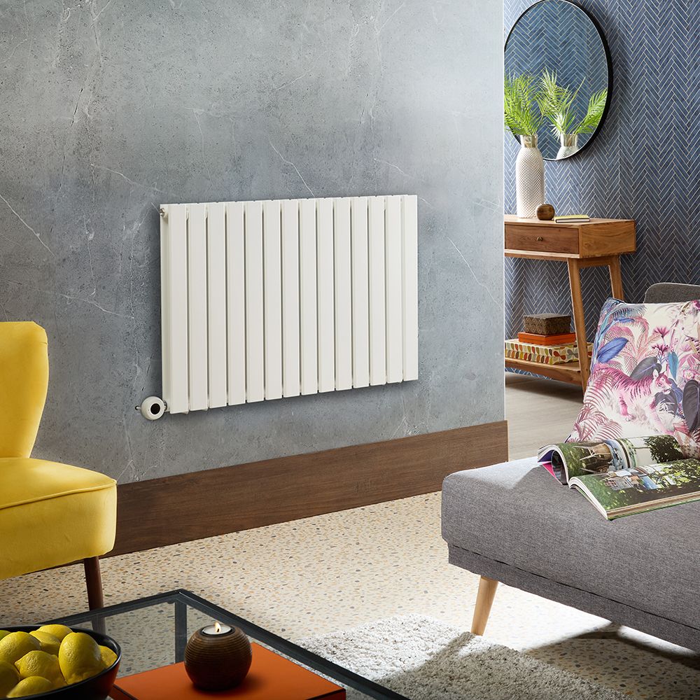 Milano x ECOSO Alpha Electric White Horizontal Designer Radiator