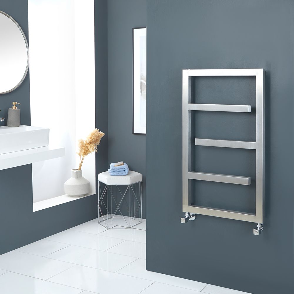 Milano Eclipse Designer Satin Stainless Steel Heated Towel Rail