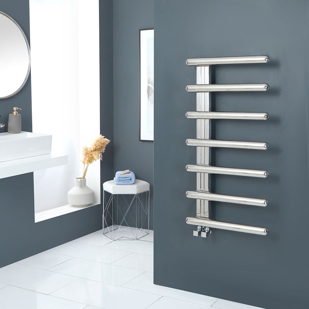 Milano Ivor Designer Mirror Polished Heated Towel Rail 1000mm