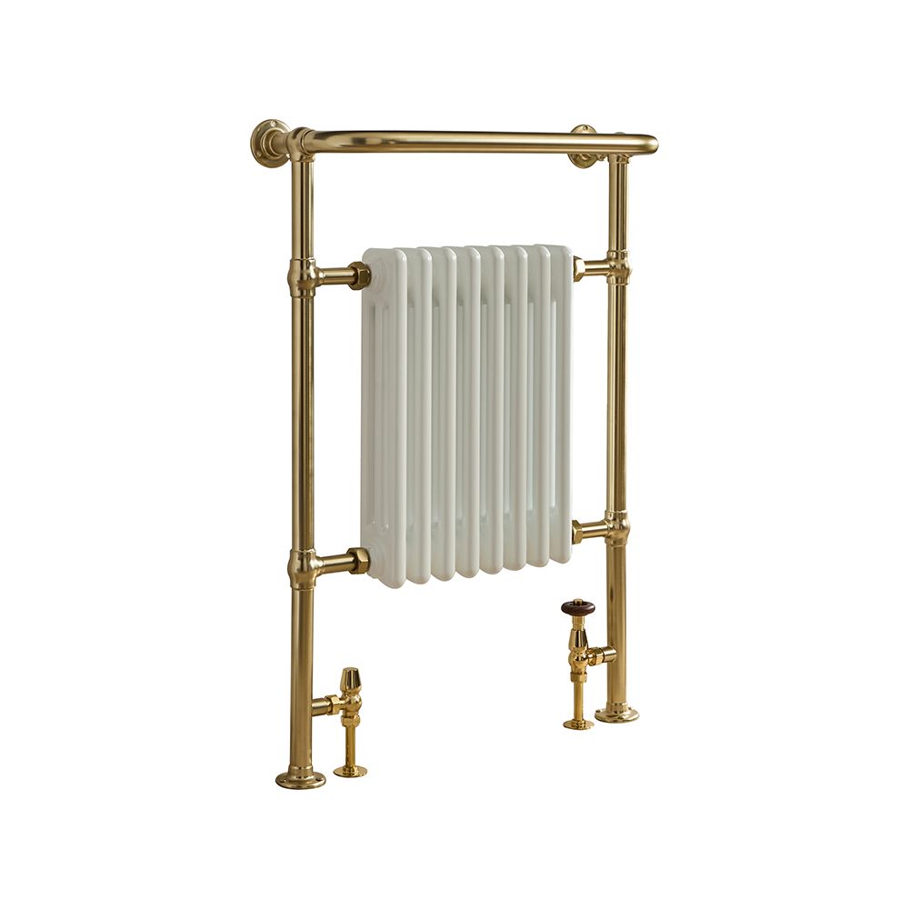 Milano Elizabeth Brushed Brass Traditional Heated Towel Rail
