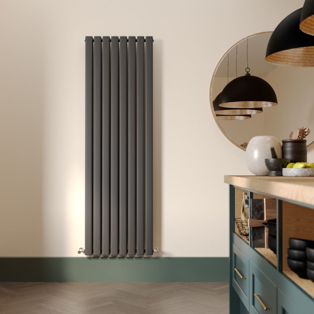 Milano Alpha Anthracite Vertical Flat Panel Designer Radiator