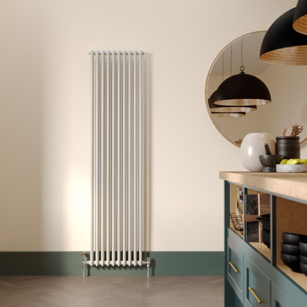 Milano Windsor Vertical Double Column White Traditional Cast