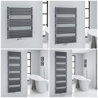 Bathroom Straight Curved Central Heated Towel Rail Radiator Chrome Ladder UK