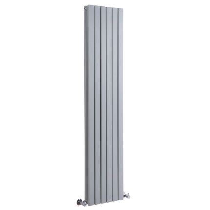 Milano Capri - Silver Flat Vertical Designer Radiator 1600mm x 354mm (Double Panel)