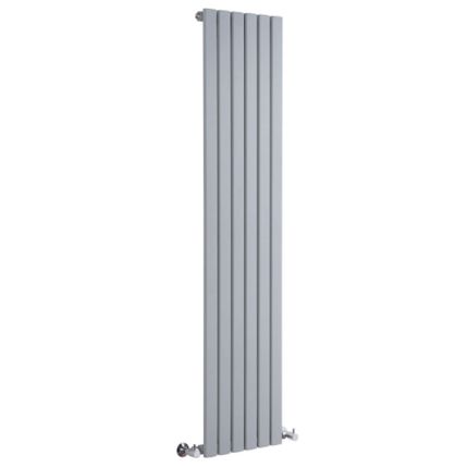 Milano Capri - Silver Designer Flat Panel Vertical Radiator 1600mm x 354mm (Single Panel)