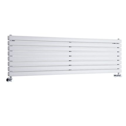 Milano Aruba - White Horizontal Designer Radiator 472mm x 1600mm (Double Panel)