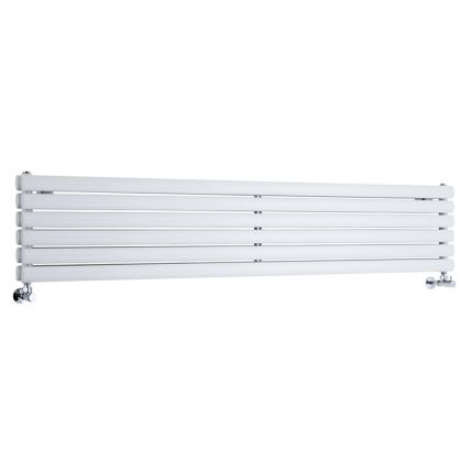 Milano Aruba - White Horizontal Designer Radiator 354mm x 1780mm (Double Panel)
